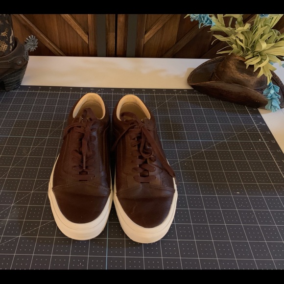 vans leather school shoes